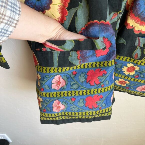 Vintage 90s Boho Hippie Colorful Floral Tropical Oversized Blazer Jacket - Picture 5 of 8